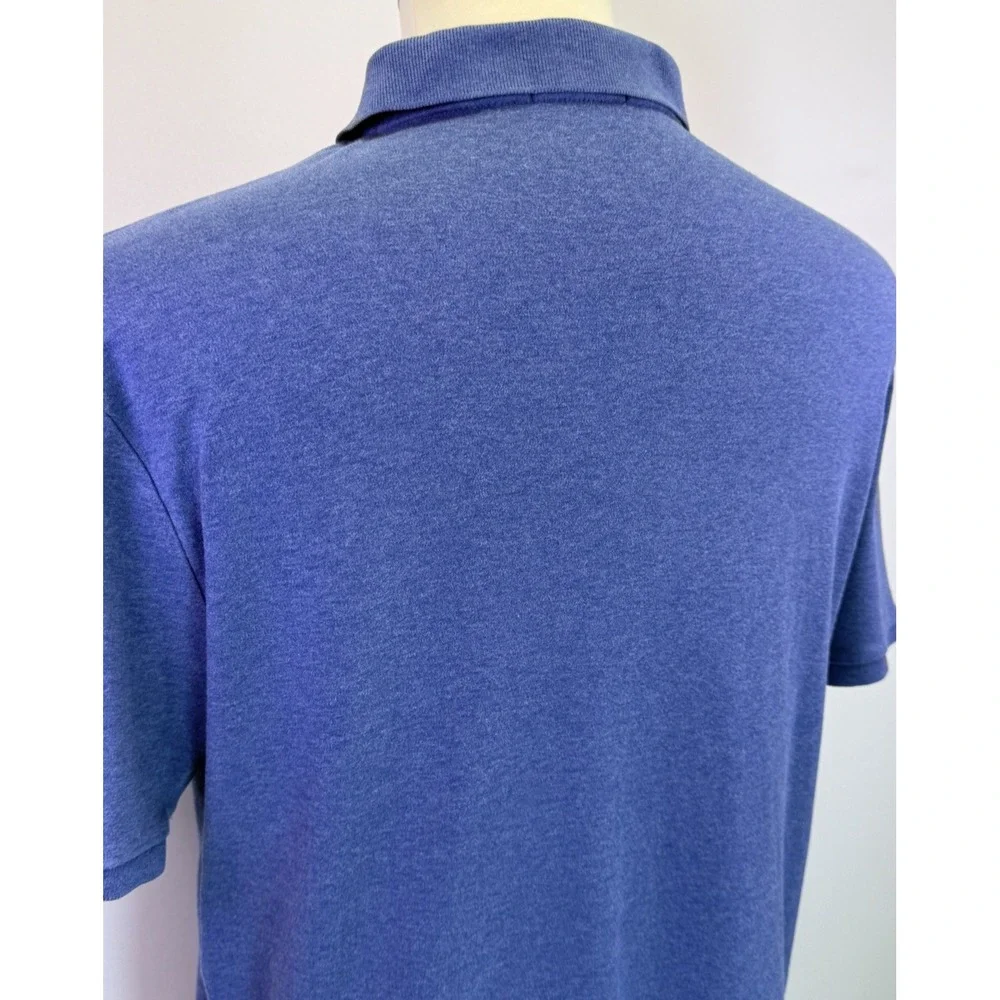 Polo Ralph Lauren Men's Blue Heathered Short Sleeve Polo Shirt Size L